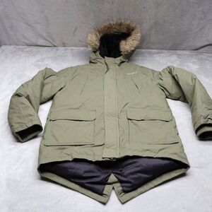 Eddie Bauer Down Jacket Kids Large 14/16 Green Insulated Winter Outdoor‎ Parka